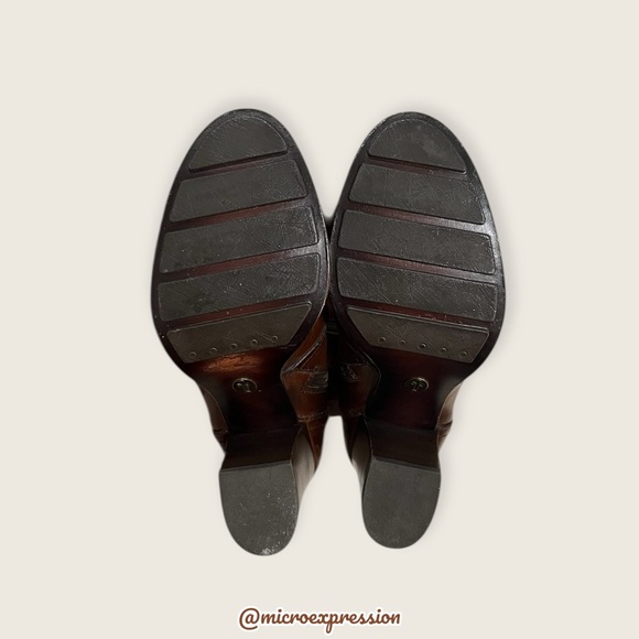 $699 Frye Parker Lace-Up Victorian Brown Leather Tall Bohemian Knee High Boot - Picture 12 of 16